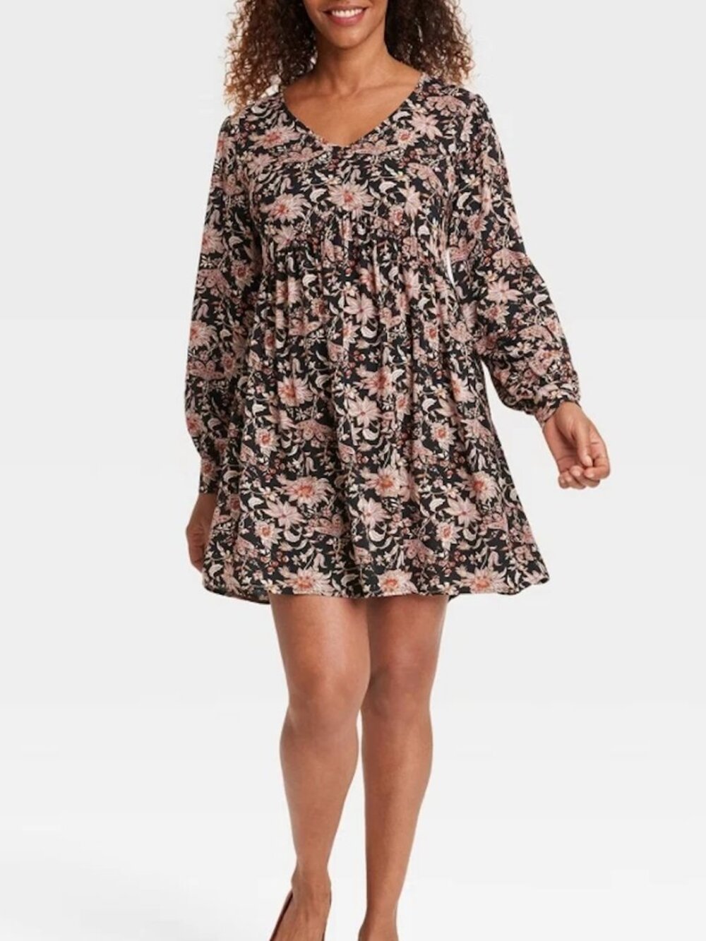 Knox Rose Women's Bishop Sleeve A-Line Dress